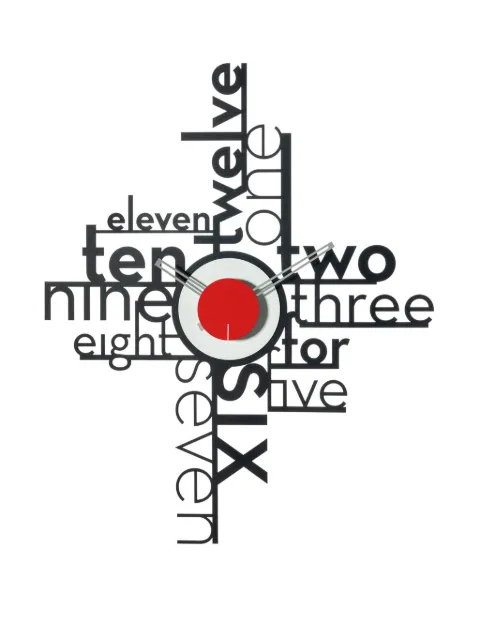 Arti & Mestieri typographic wall clock (66cm x 54cm)
