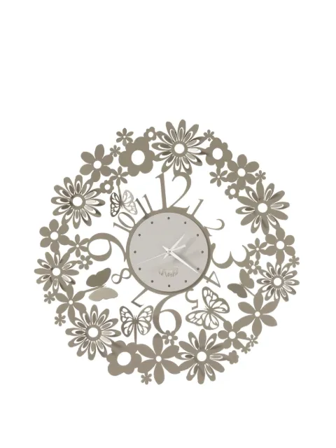 Arti & Mestieri flower-butterfly wall clock (50cm)