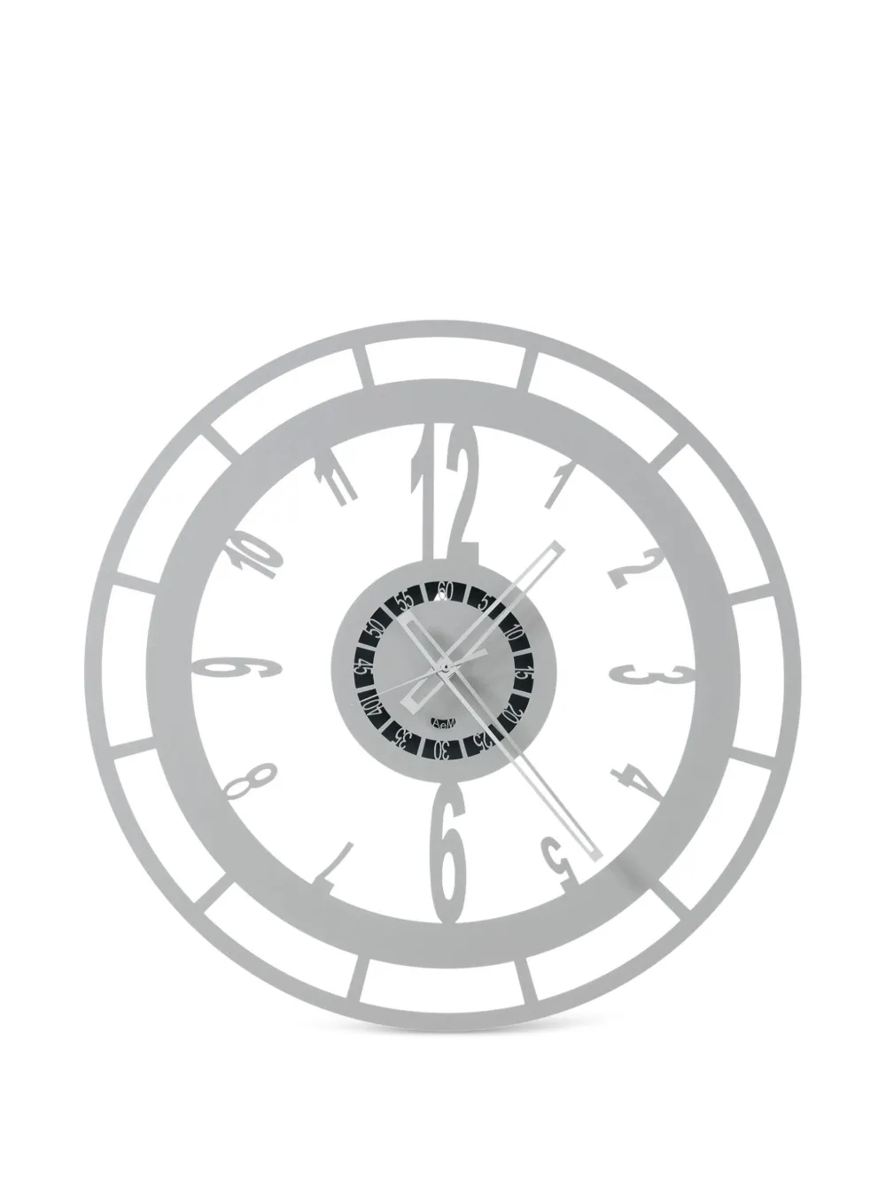 Arti & Mestieri round-frame wall clock (50cm) | Silver | Image 1