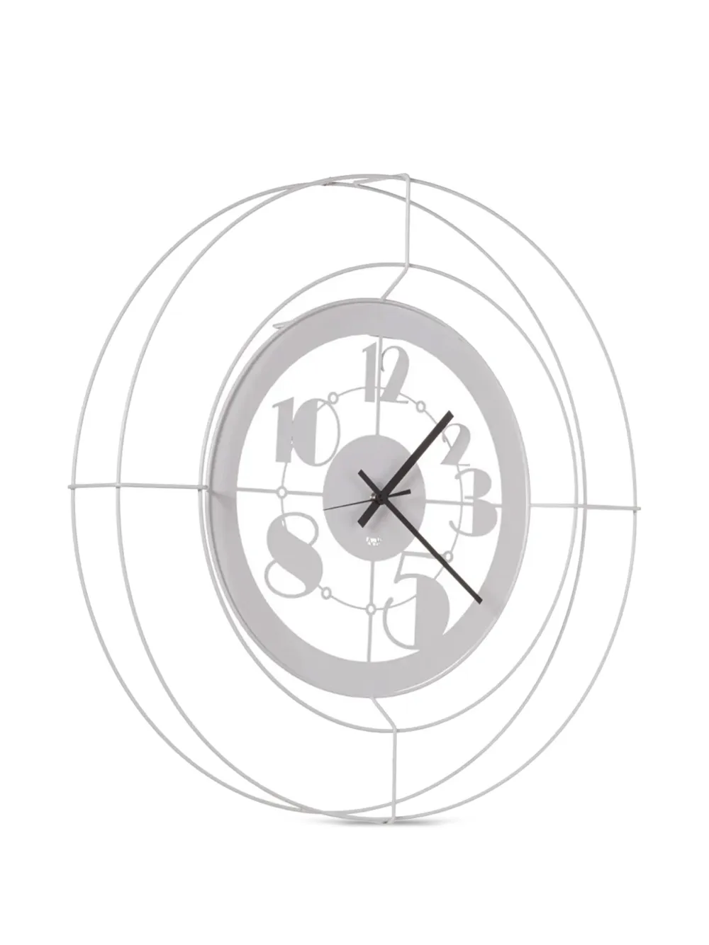 Arti & Mestieri double-ring metal wall clock (60cm) | White | Image 1