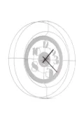 Arti & Mestieri double-ring metal wall clock (60cm) - White