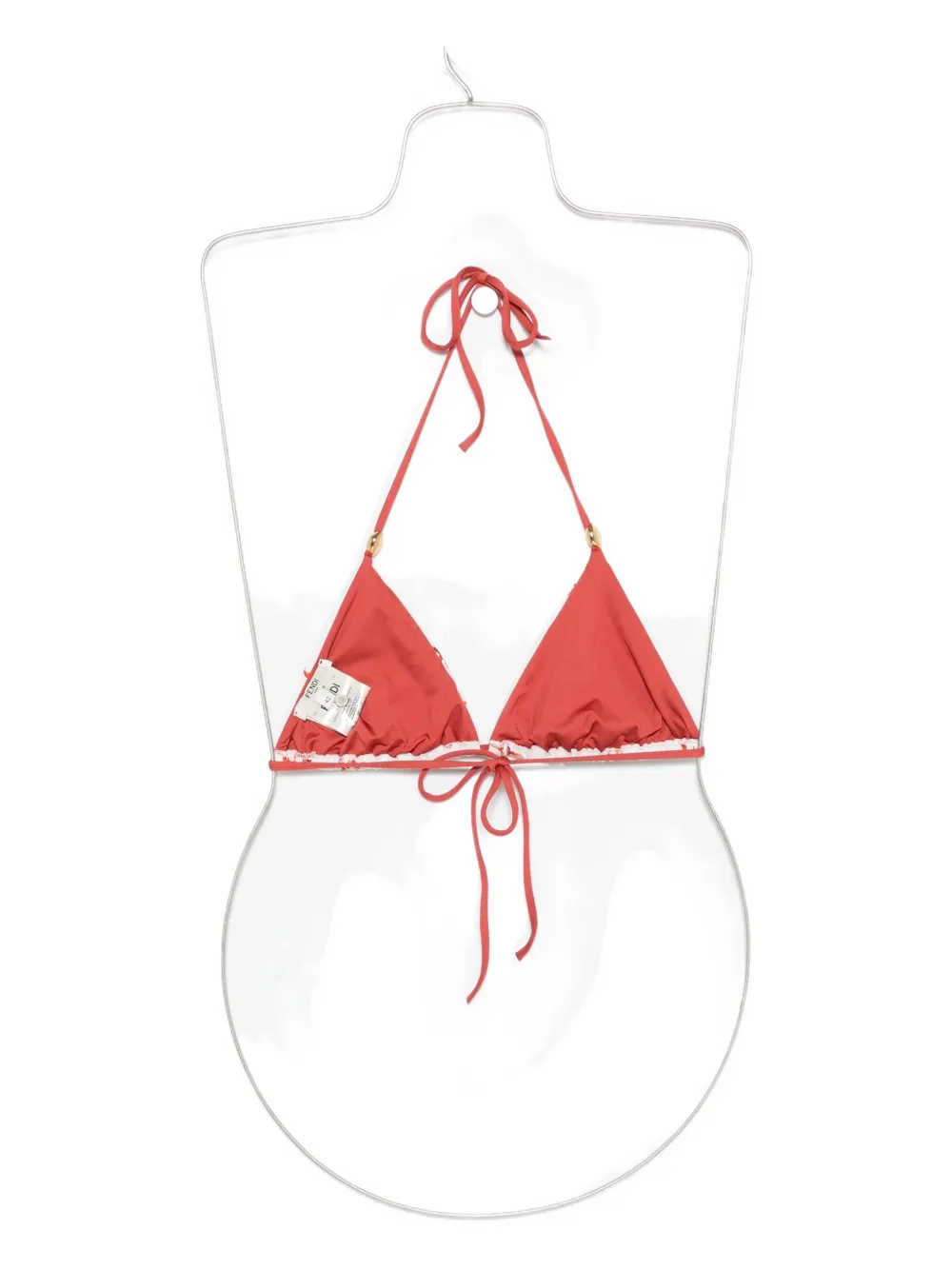 FENDI coral-print triangle-cup bikini top Beige