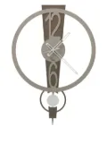 Arti & Mestieri circular pendulum wall clock (60cm x 42cm) - Grey