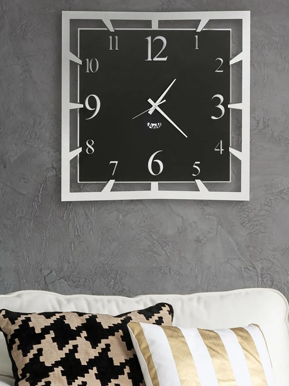Arti & Mestieri Square-frame Wall Clock (40cm X 40cm) In Black