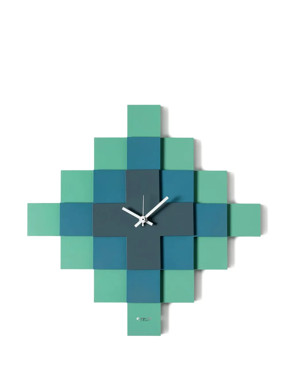 Arti & Mestieri geometric layered wall clock (35cm x 35cm) | Blue | Image 1