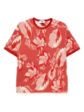 FENDI floral-pattern short-sleeved T-shirt - Red