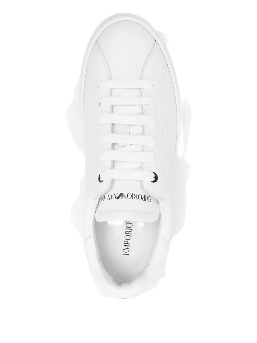 Emporio Armani logo-detail leather sneakers White