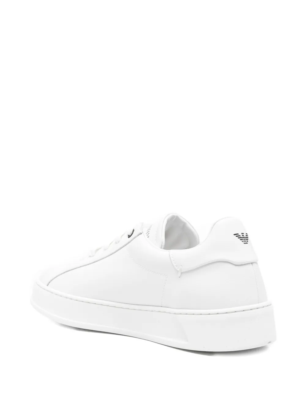 Emporio Armani logo-detail leather sneakers White