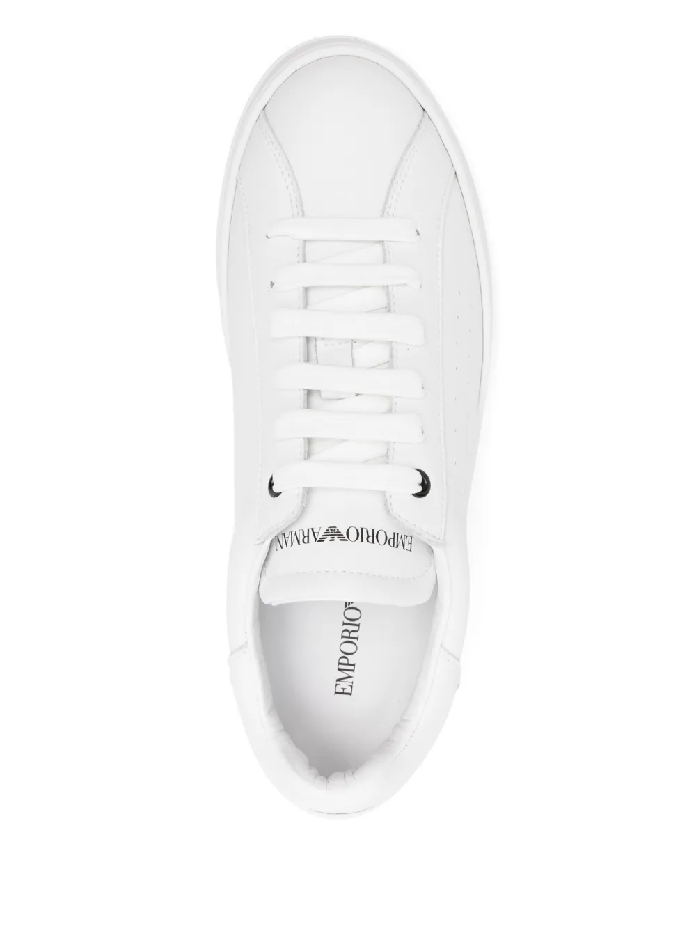 Emporio Armani logo-detail leather sneakers White