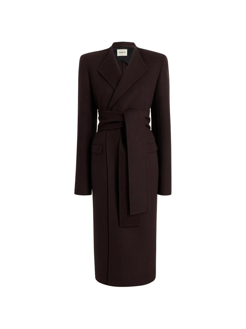 KHAITE belted wrap coat - Brown