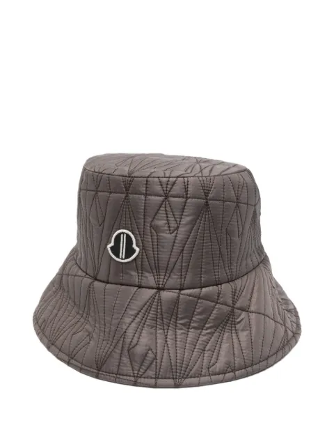 logo-patch quilted bucket hat