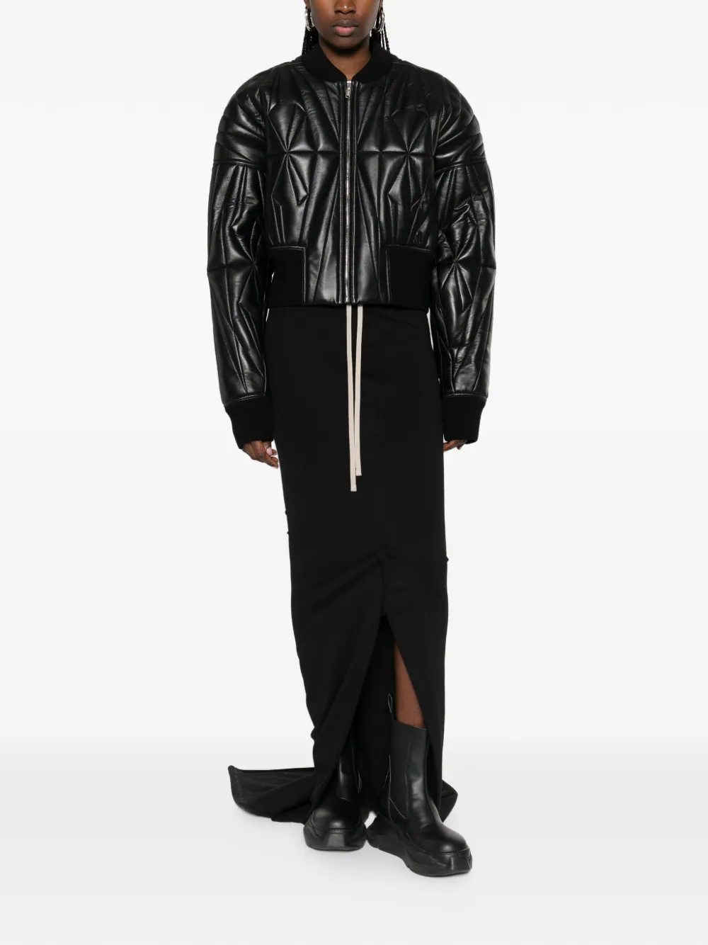 Moncler x Rick Owens gewatteerd jack met rits Zwart