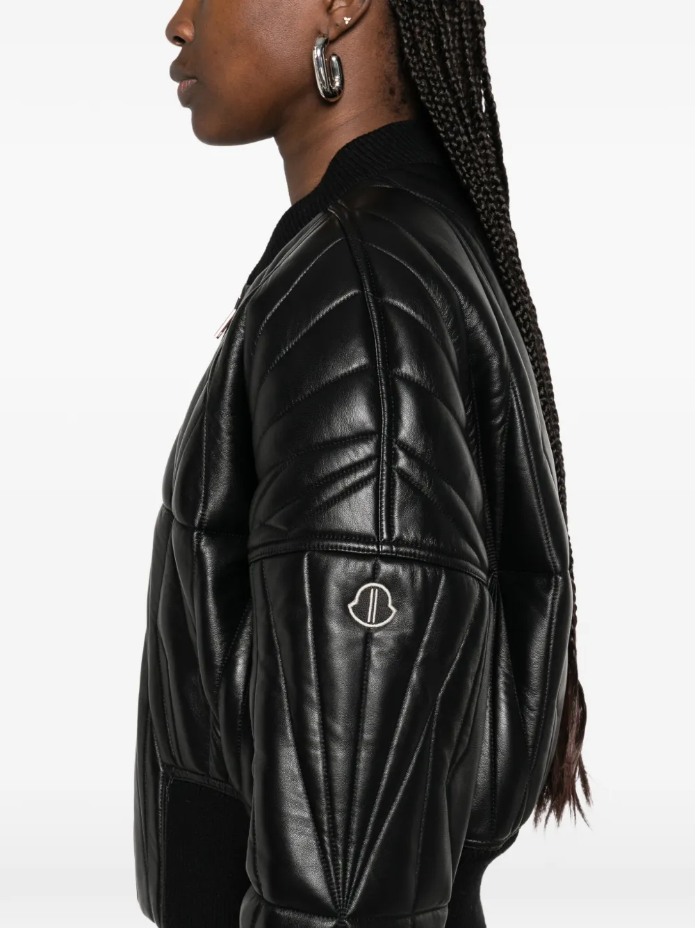 Moncler x Rick Owens gewatteerd jack met rits Zwart