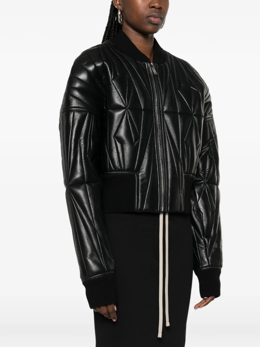 Moncler x Rick Owens gewatteerd jack met rits Zwart