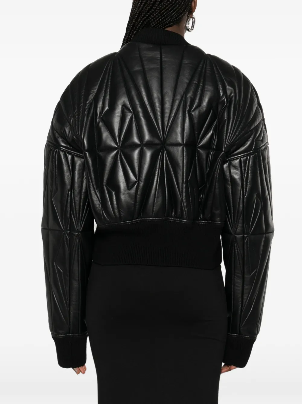 Moncler x Rick Owens gewatteerd jack met rits Zwart