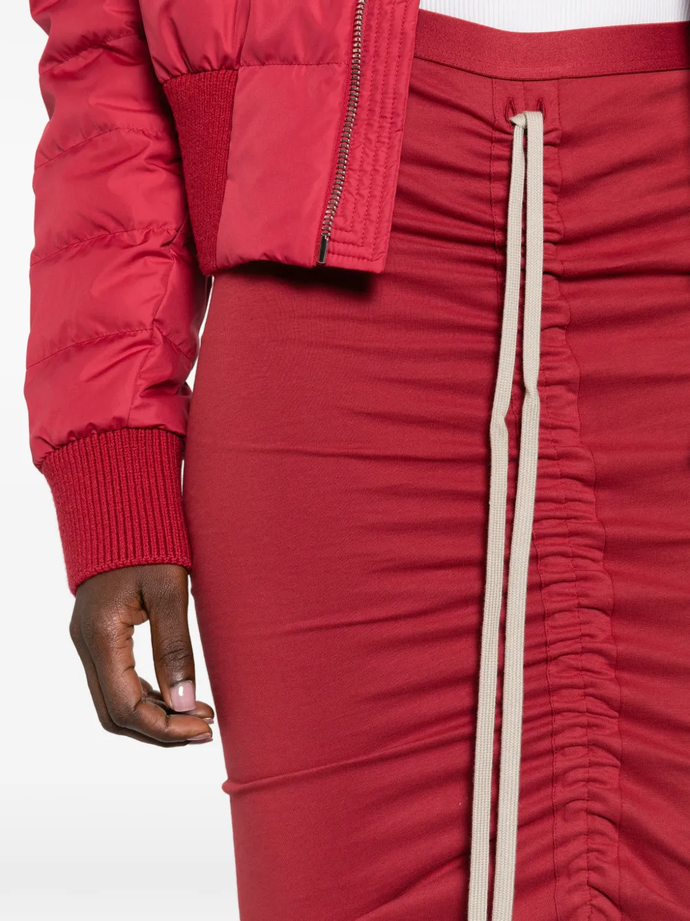 Moncler x Rick Owens jersey maxi-rok met trekkoord en split Rood