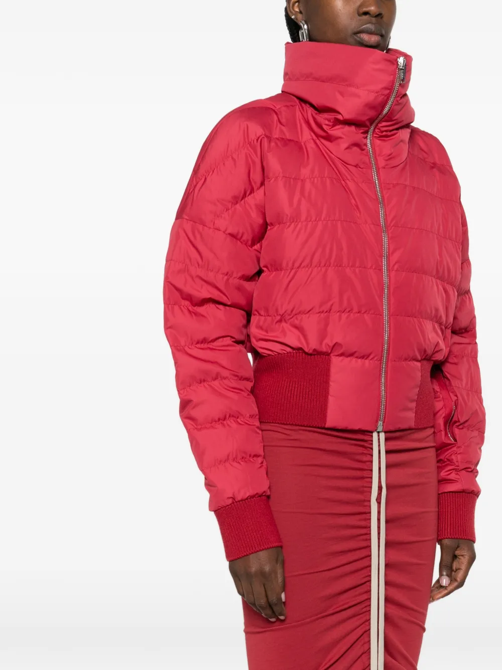 Moncler Cropped jack met trechterhals Rood