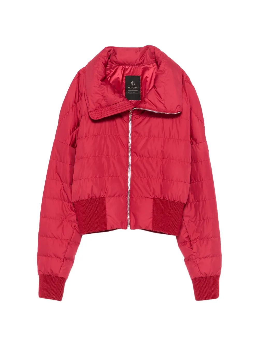 Moncler Cropped jack met trechterhals Rood
