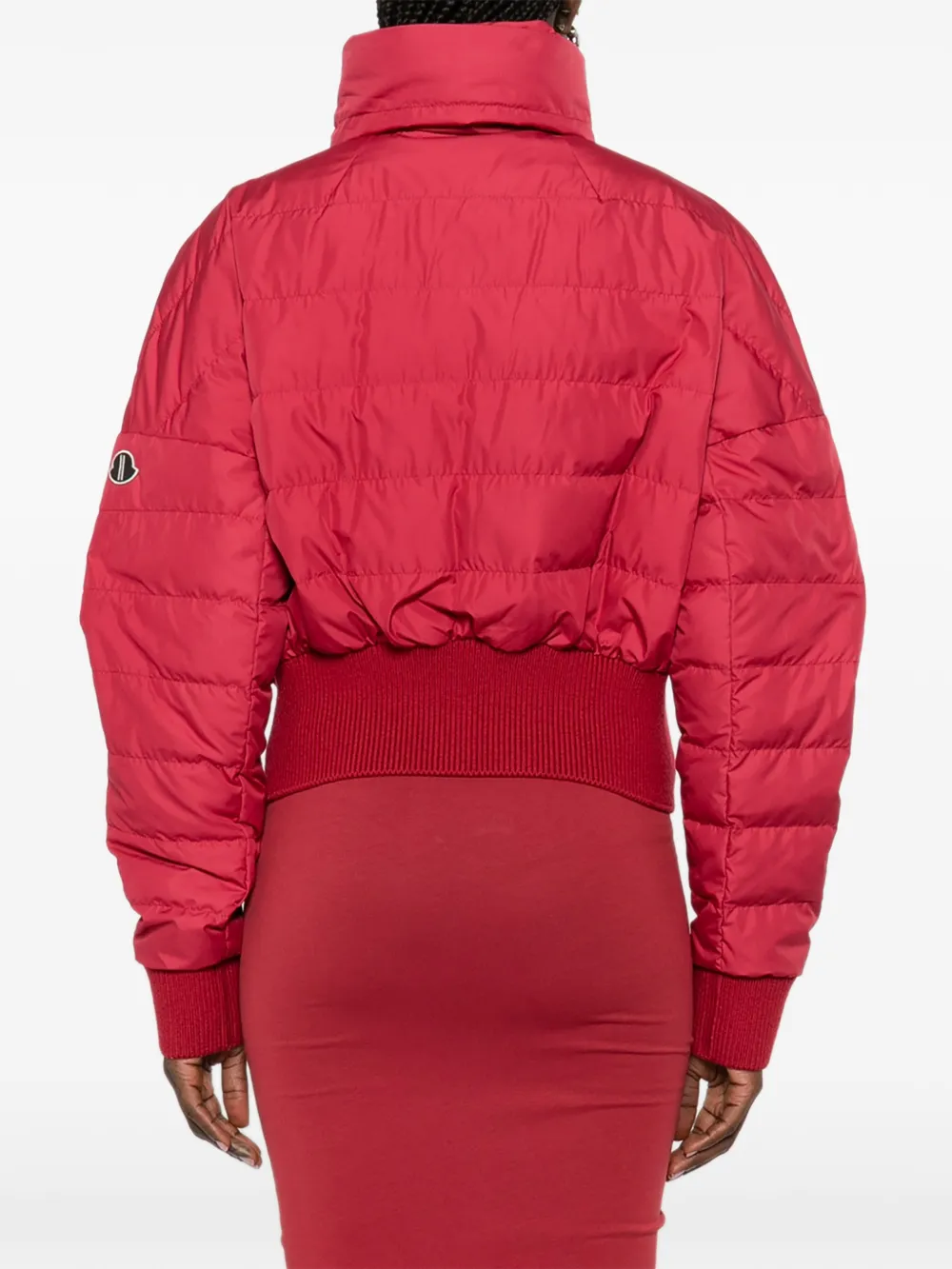 Moncler Cropped jack met trechterhals Rood