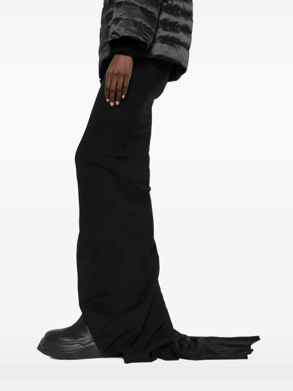 Moncler x Rick Owens gestreepte gebreide maxi-rok Zwart