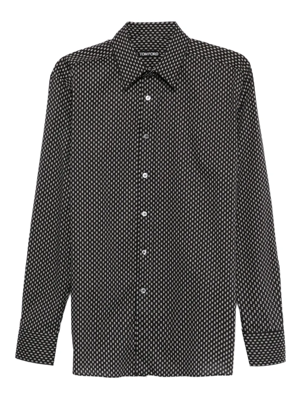 Tom Ford Geometric-print Shirt In Black