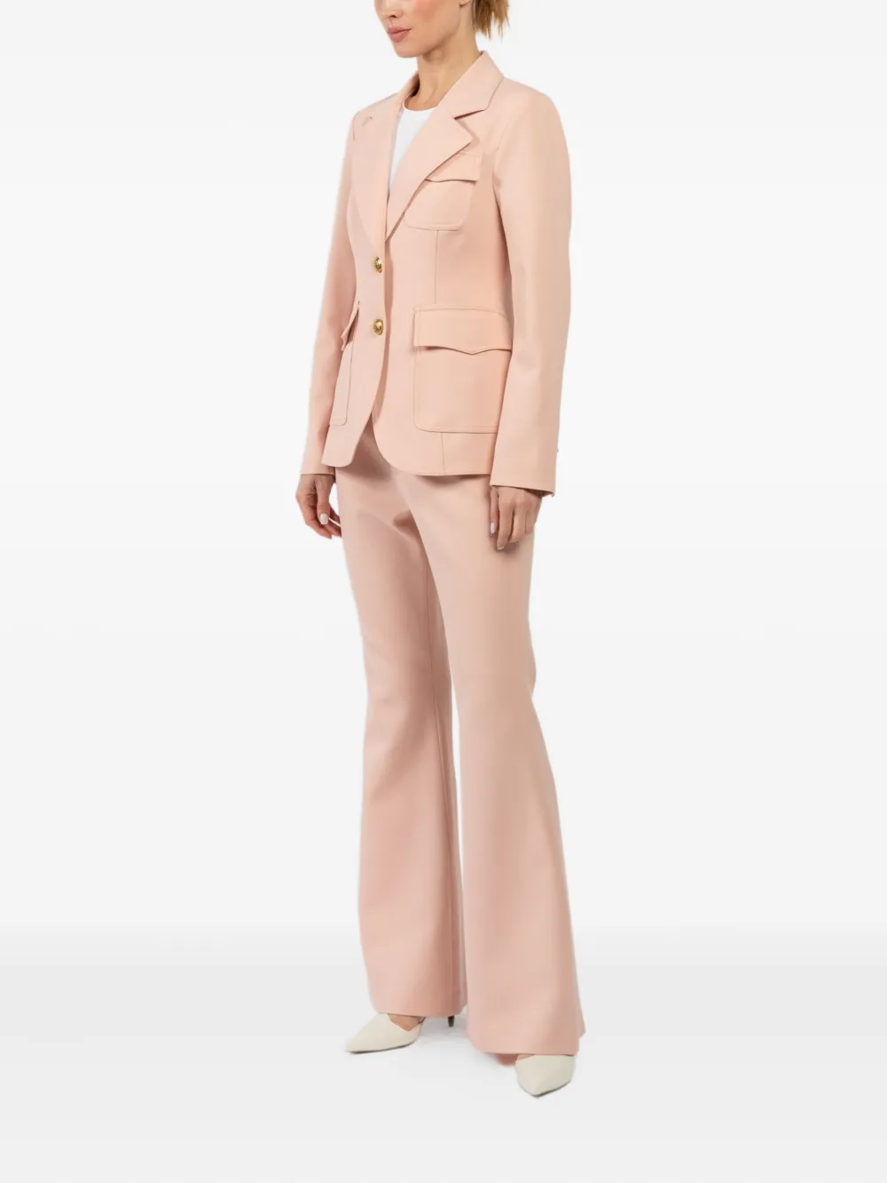 Smythe Flap-pocket Button Blazer In Pink