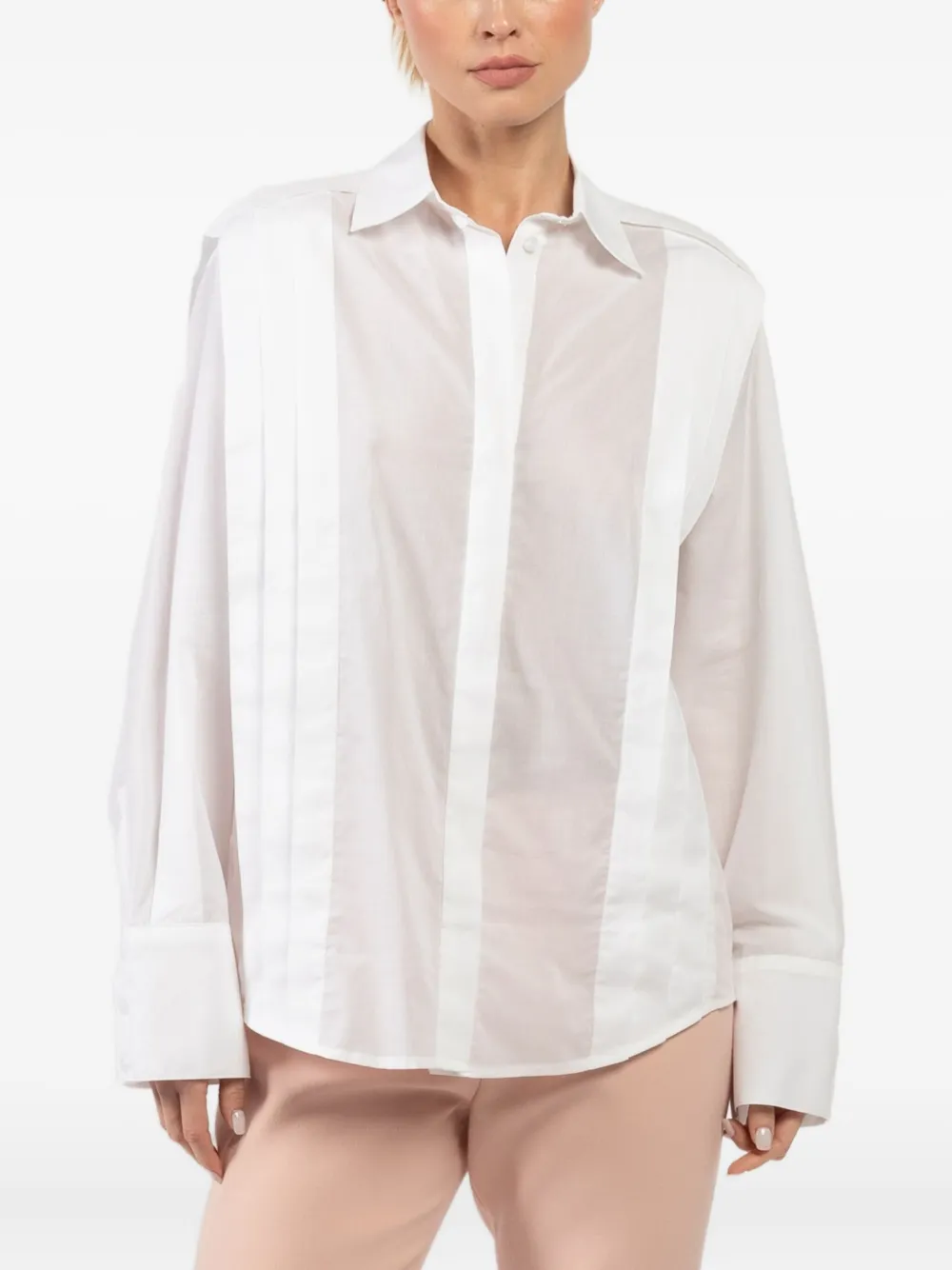 Smythe pleat-detail shirt - ホワイト Smythe pleat-detail shirt - ホワイト