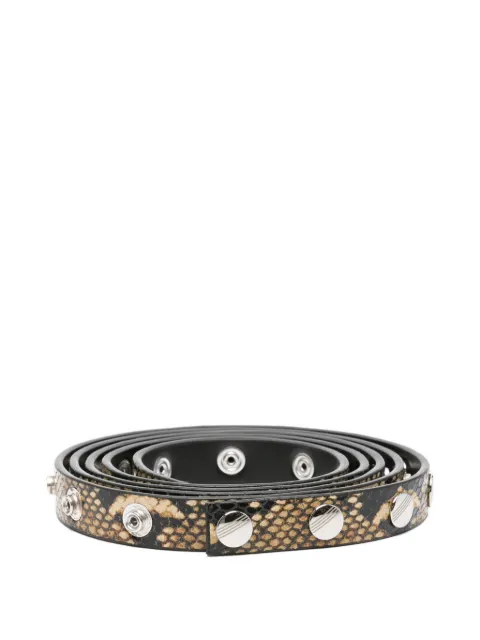 The Attico snakeskin-print studded belt