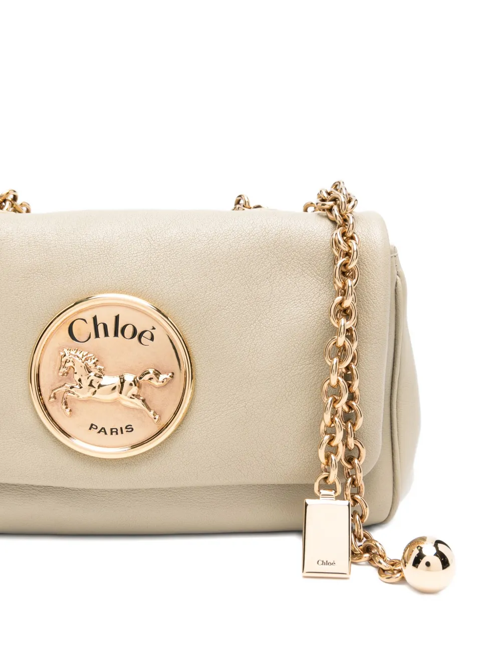Chloé Heritage crossbodytas met kettinghengsel Beige