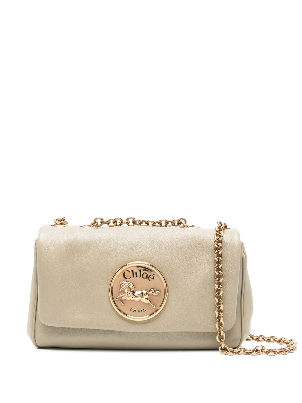 Chloé Heritage crossbodytas met kettinghengsel Beige