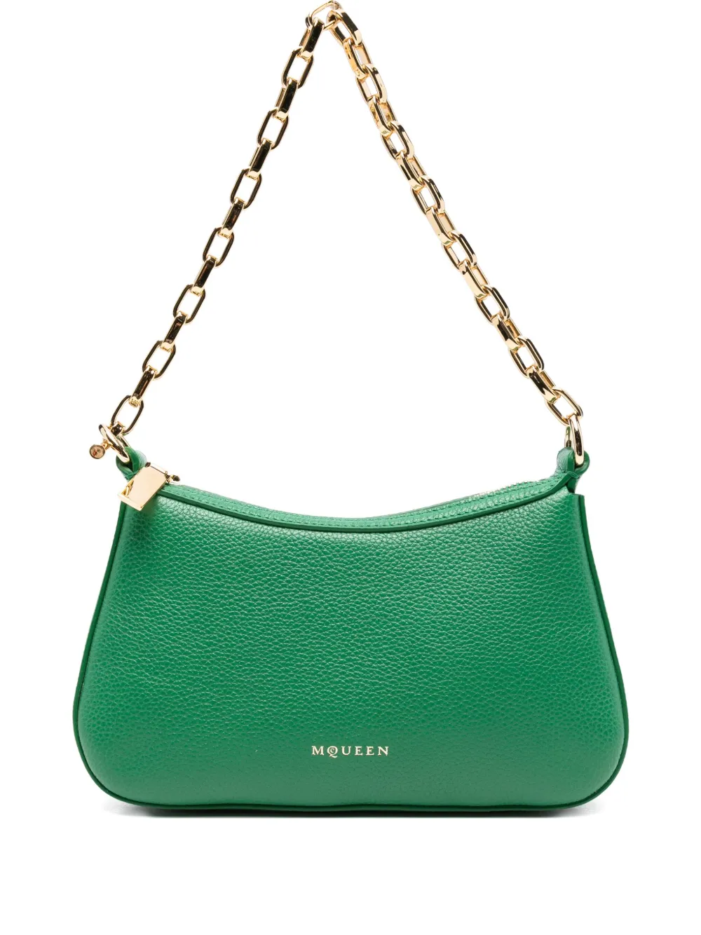 Alexander McQueen Leren shopper met T-bar en kettinghengsel Groen