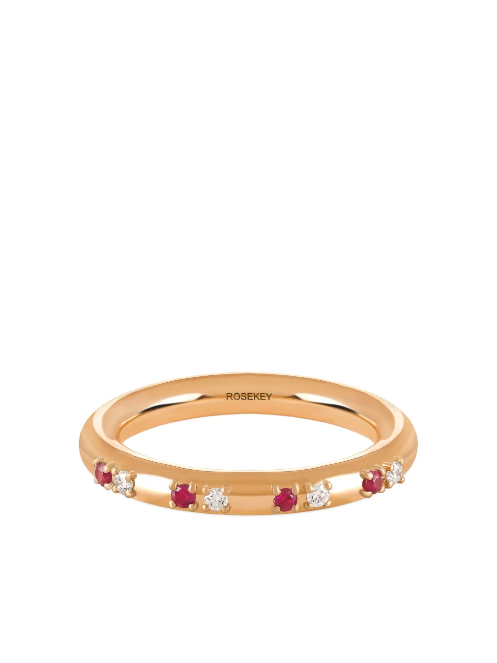 ROSEKEY 18K rose gold ruby diamond ring - Oro