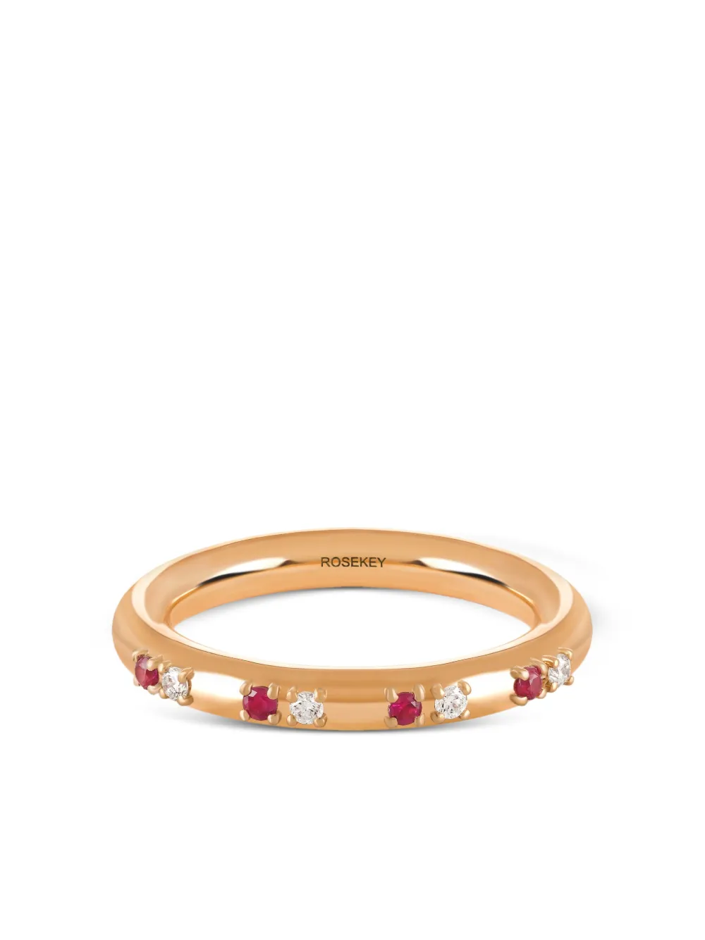 ROSEKEY 18K rose gold ruby diamond ring - Oro