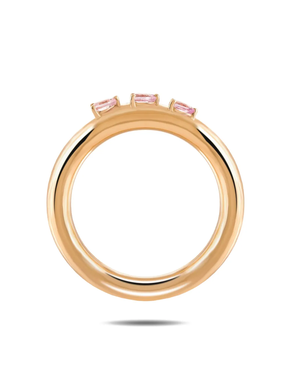  Rosekey 18k Rose Gold Leaves Of Grass Pink Sapphire Ring 