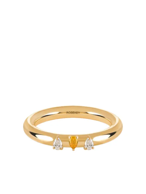 ROSEKEY 18K yellow gold Fairy diamond and sapphire ring