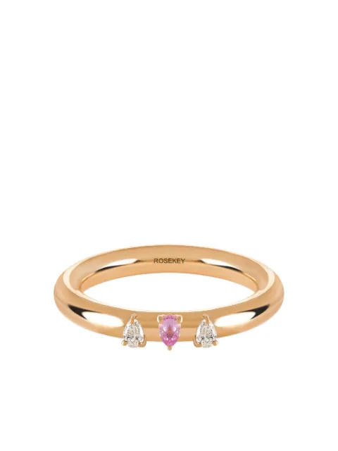 ROSEKEY 18K yellow gold Fairy diamond and sapphire ring