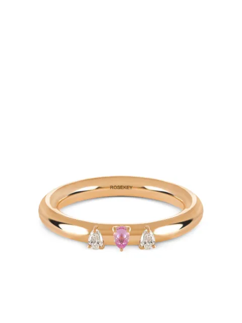 ROSEKEY 18K yellow gold Fairy diamond and sapphire ring
