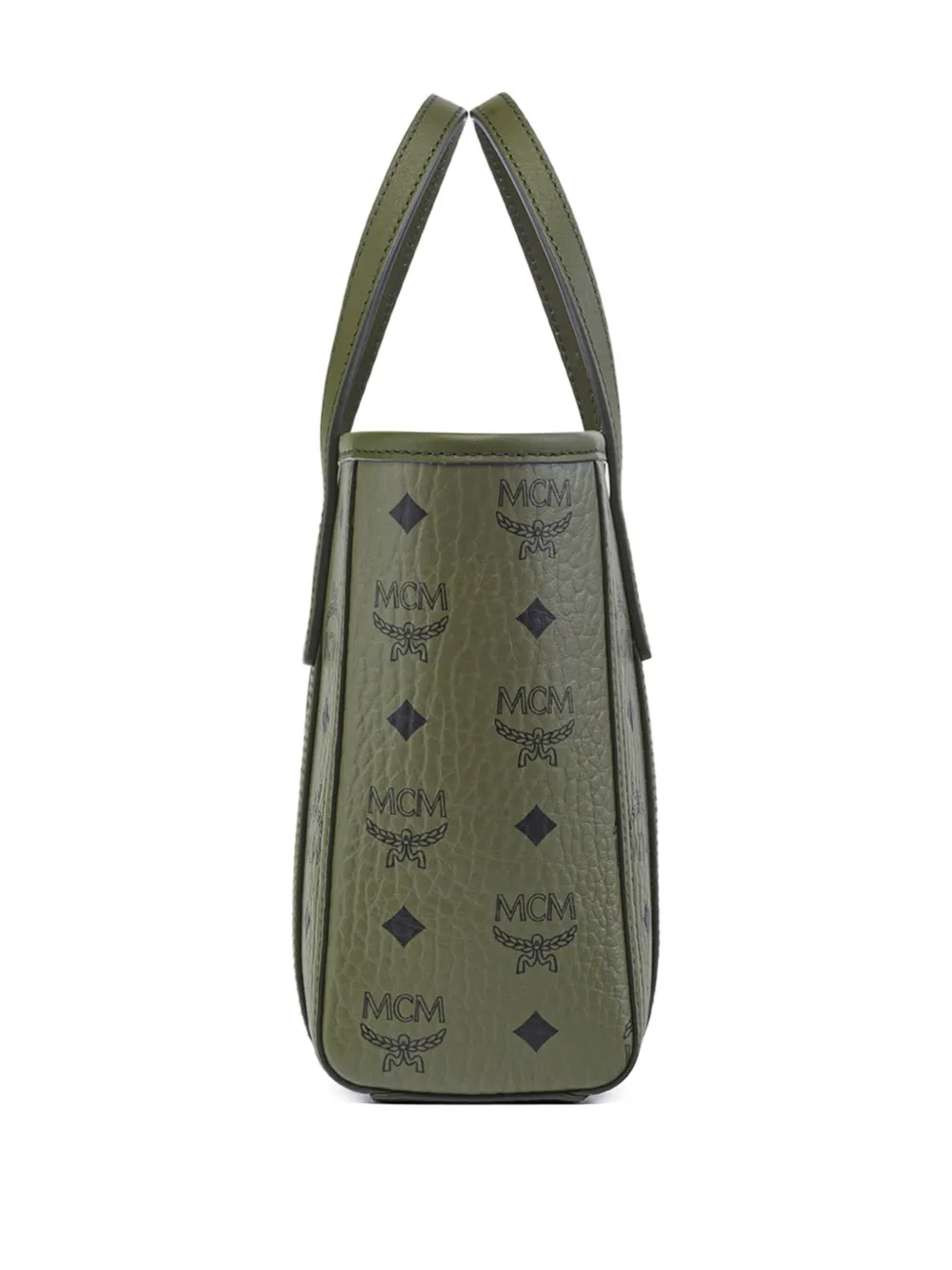 MCM Toni mini-shopper met monogram en rits aan de bovenkant Groen