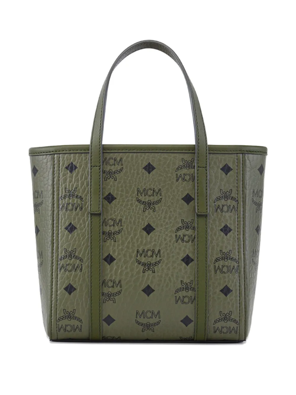 MCM Toni mini-shopper met monogram en rits aan de bovenkant Groen