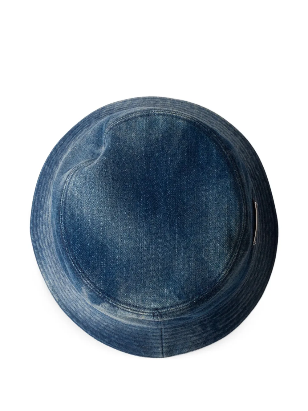 Prada triangle-logo denim bucket hat Blauw