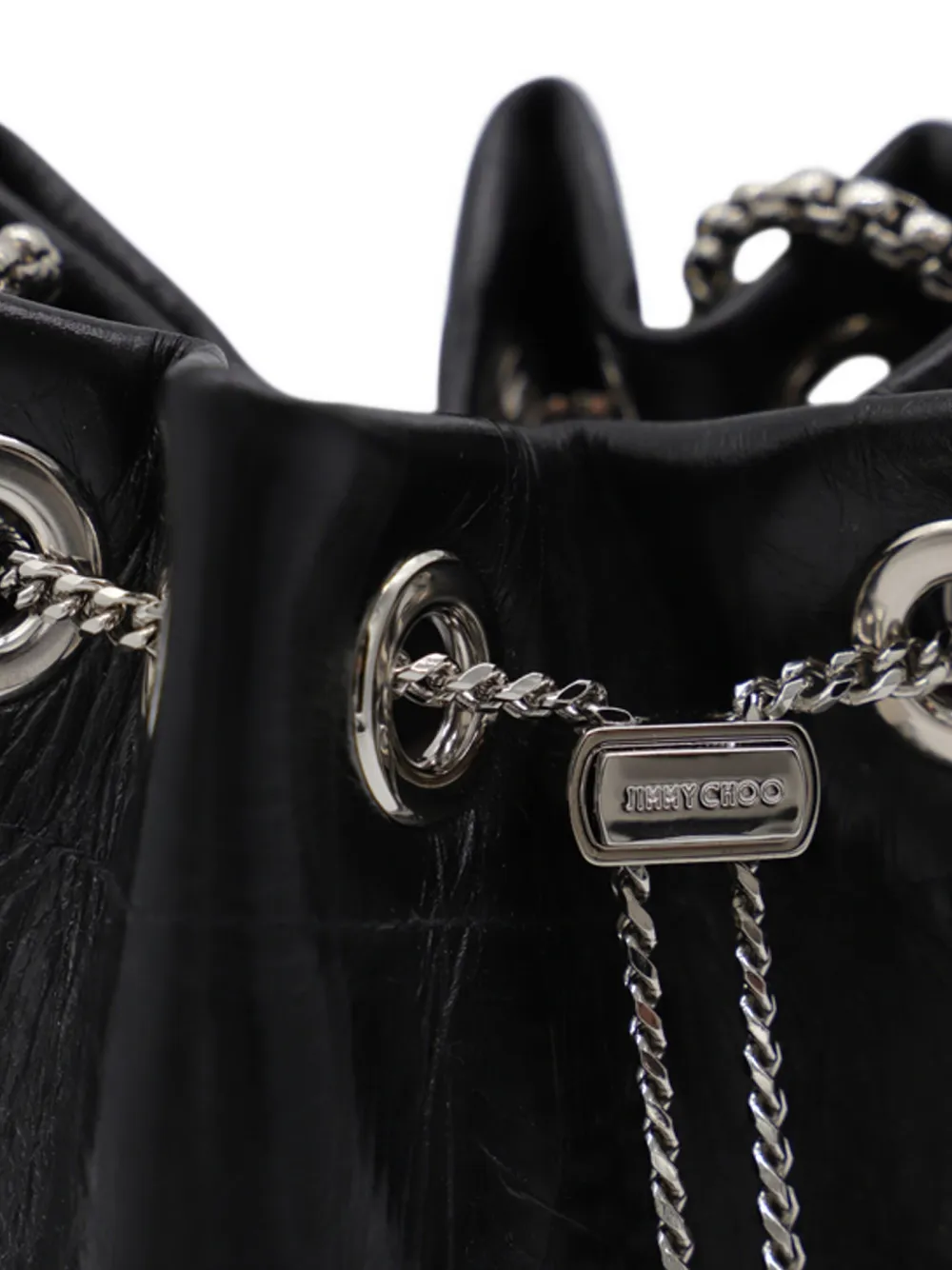 Jimmy Choo ring-handle drawstring bag Zwart