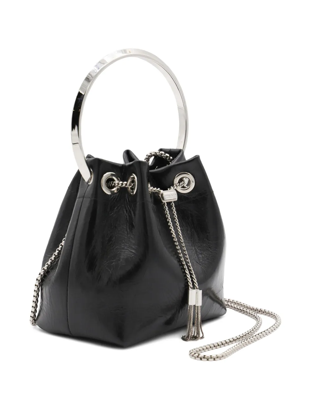 Jimmy Choo ring-handle drawstring bag Zwart