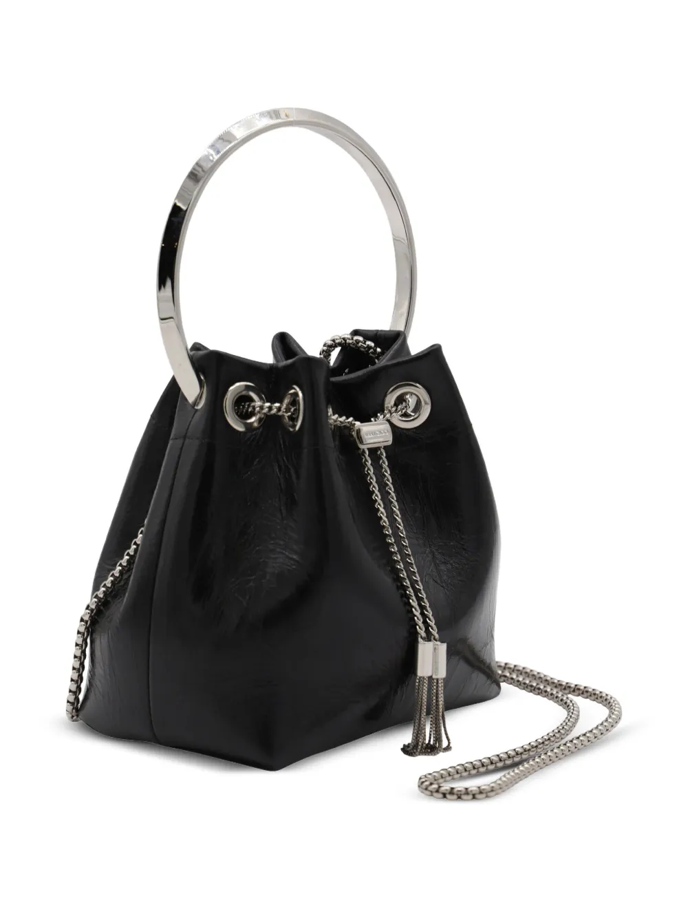 Jimmy Choo ring-handle drawstring bag Zwart