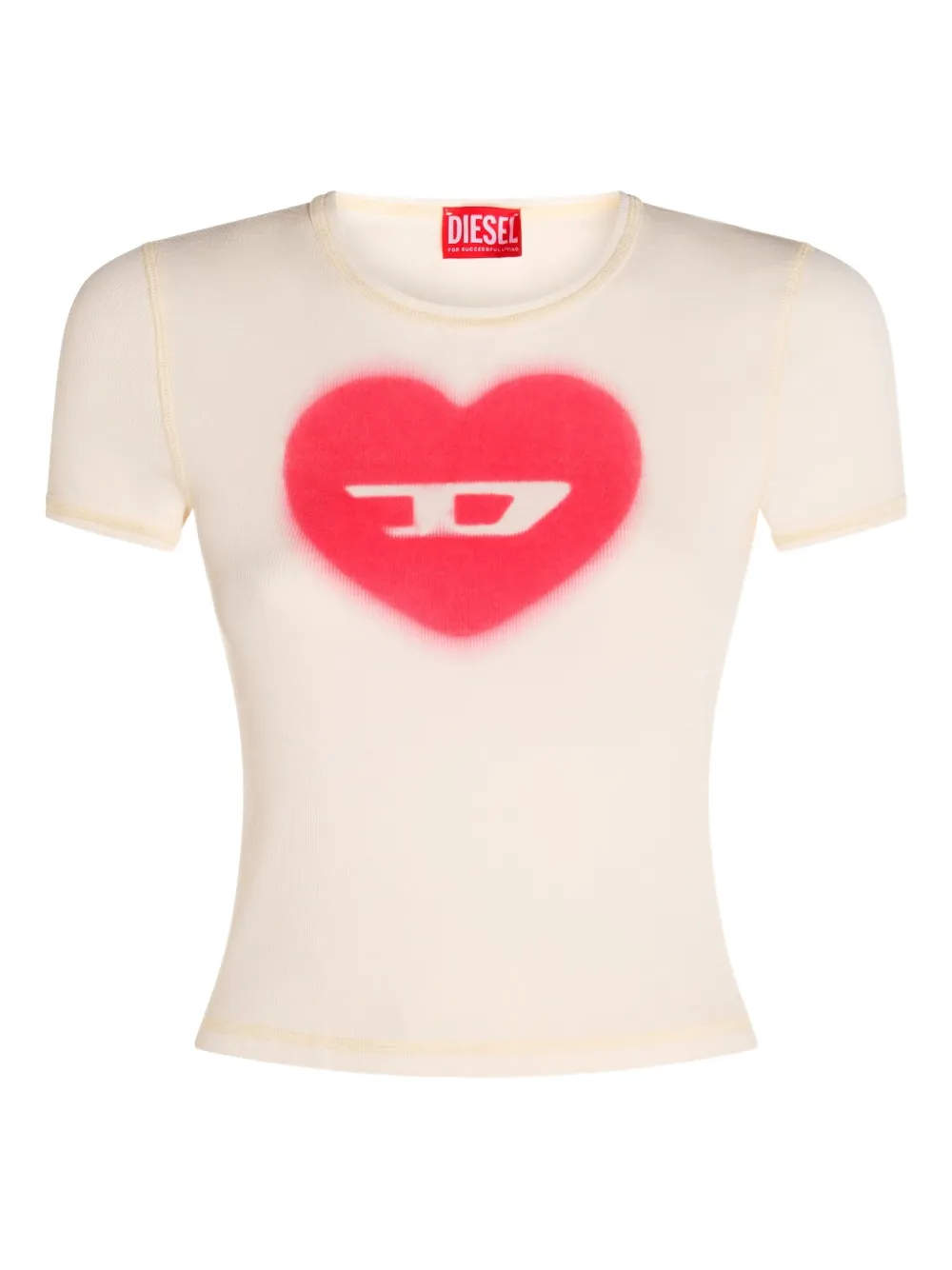 Diesel T-Ele heart-logo T-shirt Wit