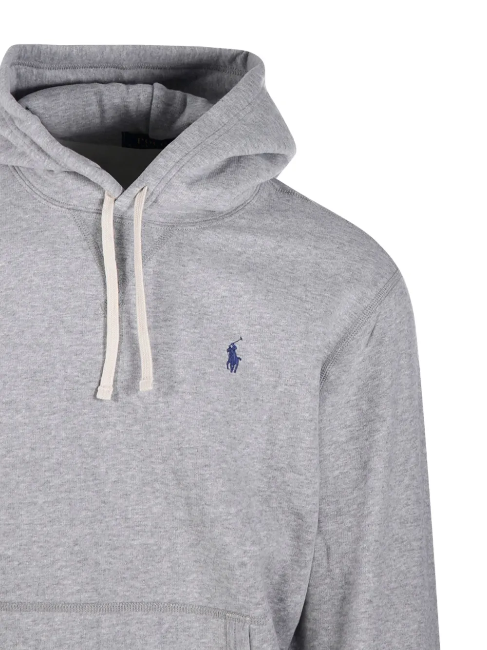 Polo Ralph Lauren logo-embroidered hooded sweatshirt Grijs