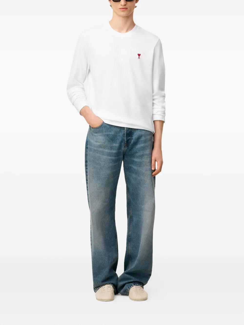 AMI Paris T-shirt met logo Wit