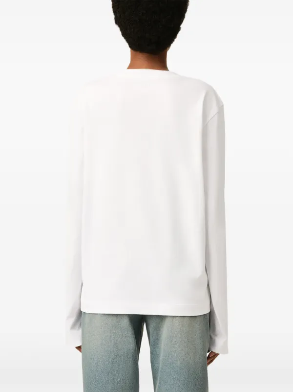 AMI Paris White Cotton Longsleeves t-shirt With Ami De Coeur