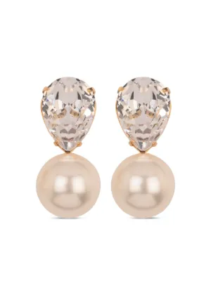 Jennifer Behr ピアス パール ドロップ ハート クリスタル Carly Earrings -- Pearl – Jennifer Behr LLC