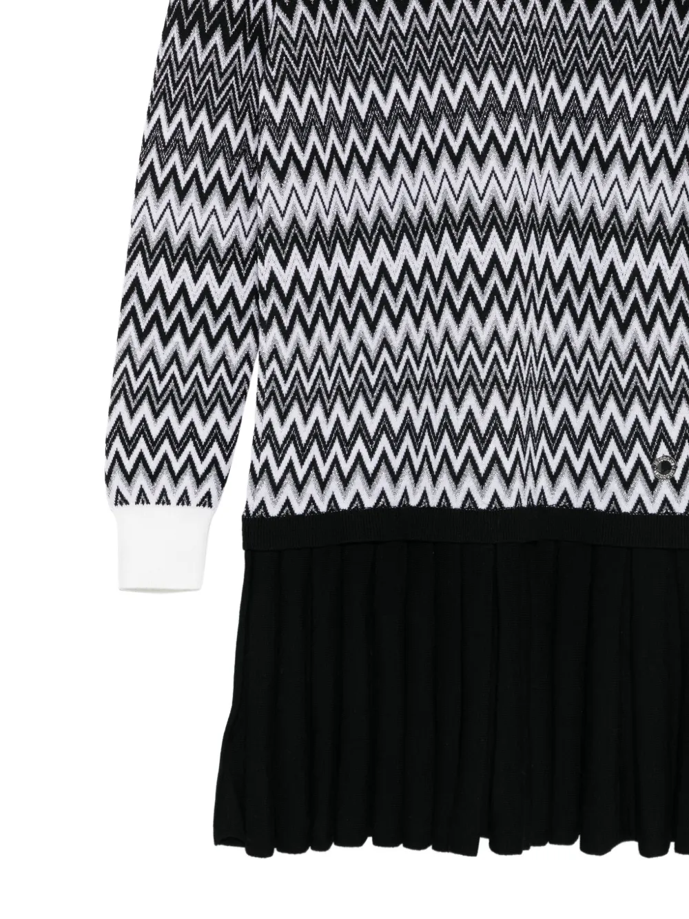 Missoni Kids Geplooide jurk met zigzag patroon Zwart