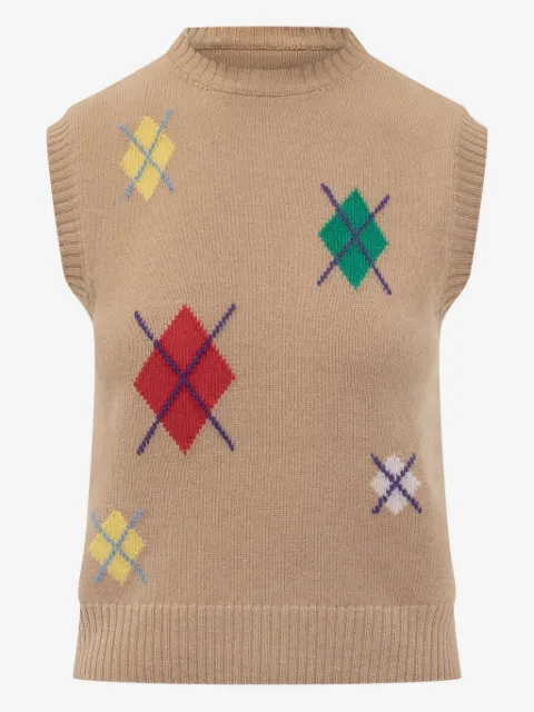 MSGM diamond-pattern sleeveless top